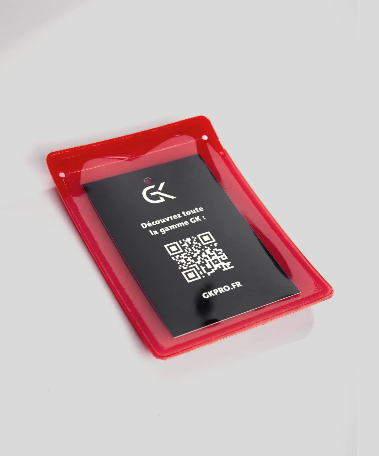 Support pour carte professionnelle avec velcro Rouge - Lot de 10 — vue 2