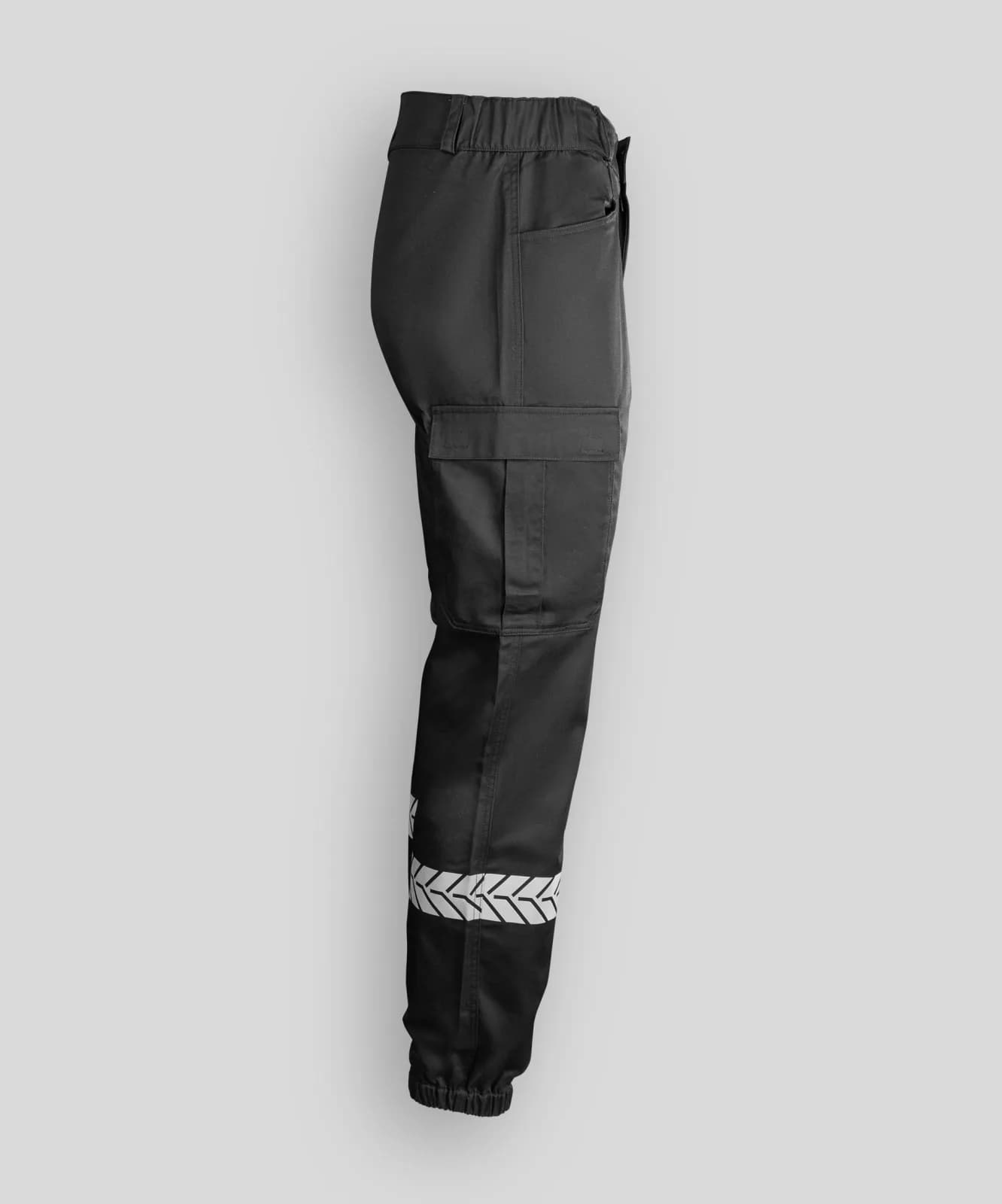 Pantalon Sécurité Privée noir avec bandes HV - GK SAFETEK®️