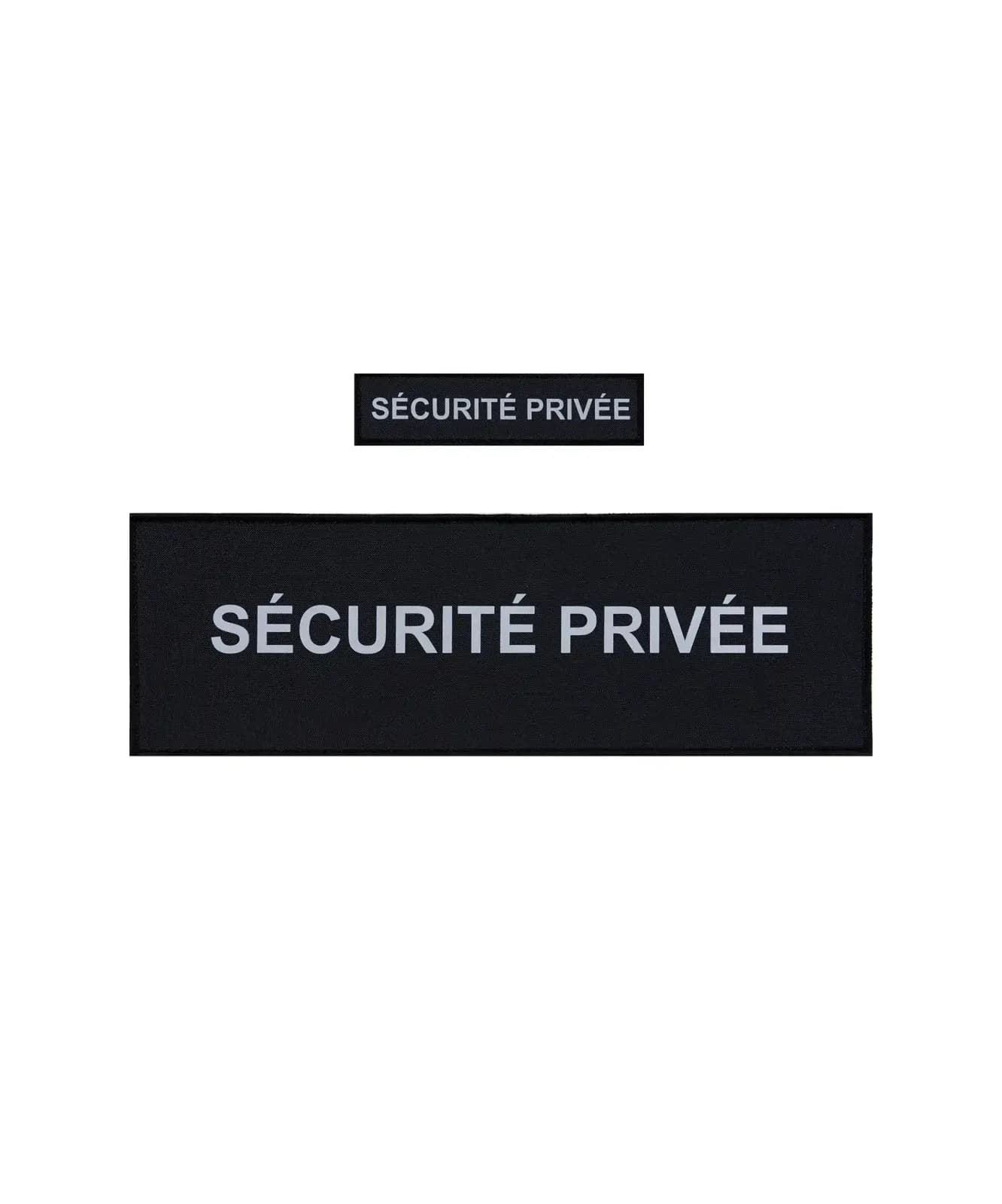 Pack Flaps SECURITE PRIVEE Noir HV (poitrine et dos) 3x12cm+10x30cm