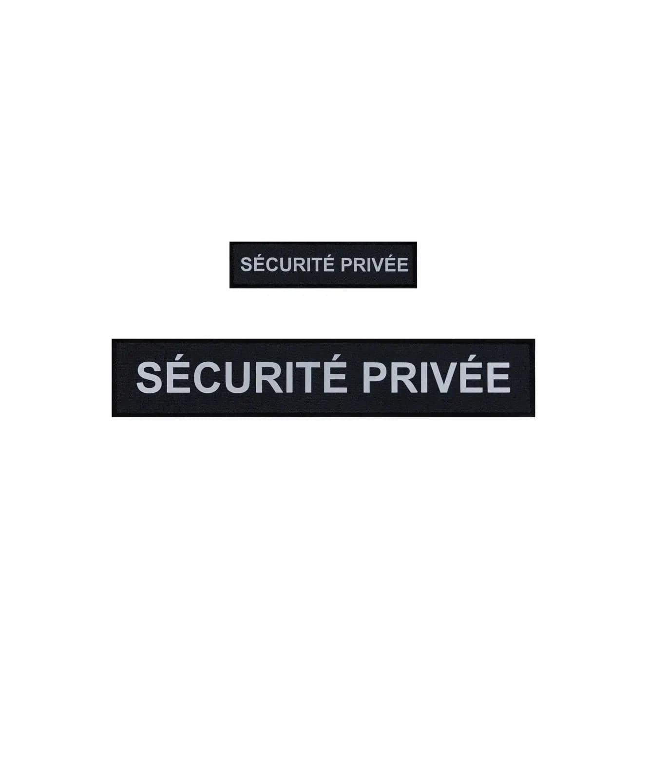 Pack Flaps SECURITE PRIVEE Noir HV (poitrine et dos) 3x12cm + 5x27cm