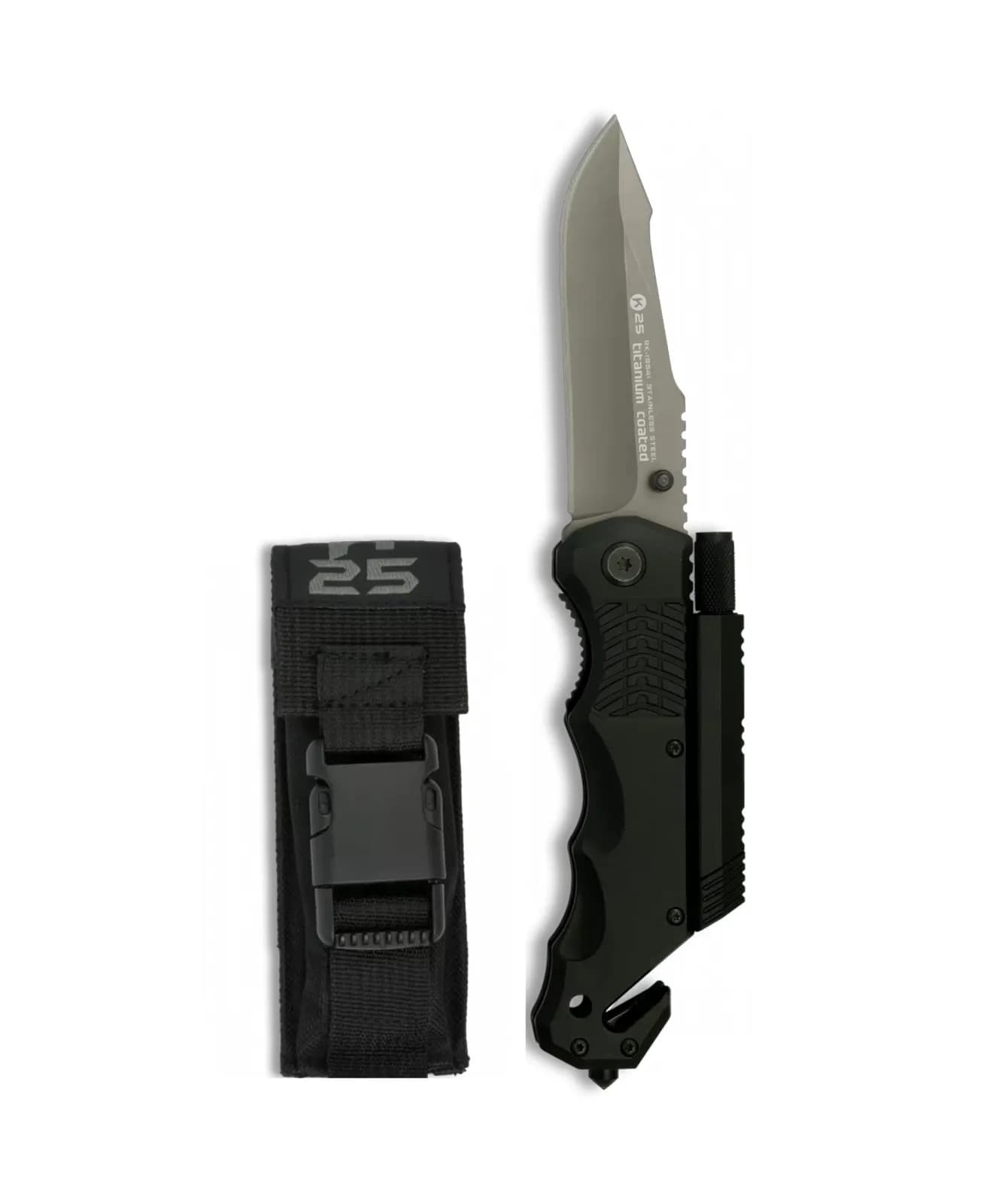 Couteau Pliant K25 Noir Silex et Torche