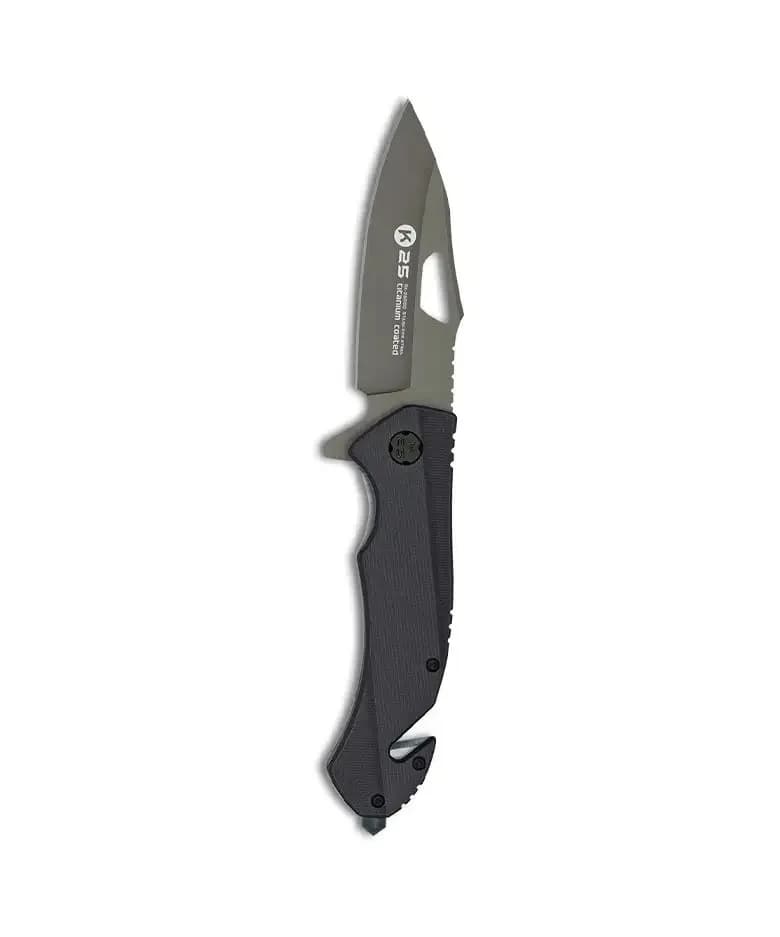 Couteau Pliant Tactique G10 Noir - K25
