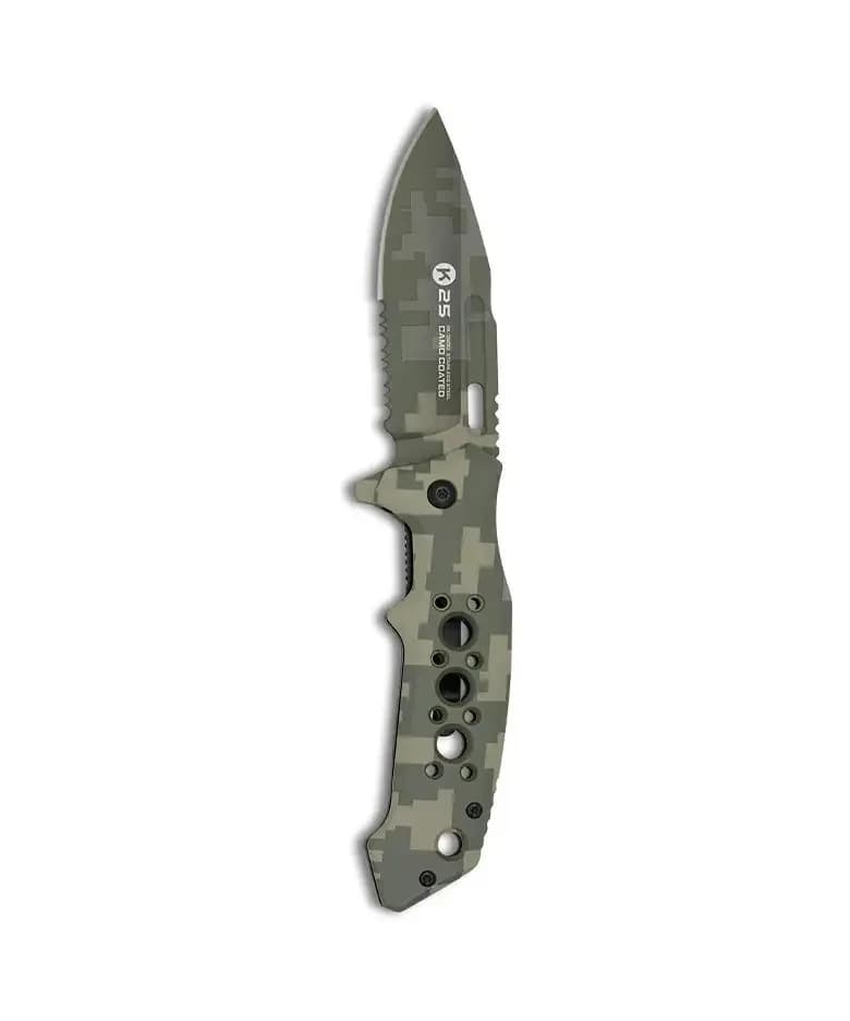 Couteau Pliant Tactique Pixel Vert – K25