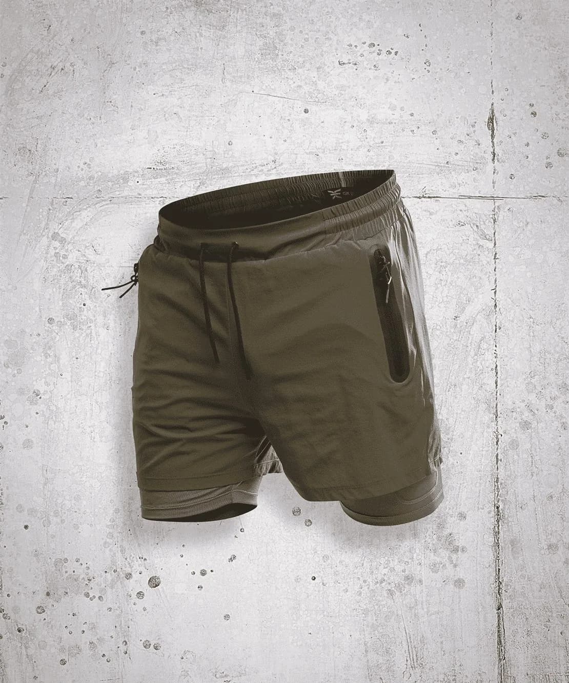 Short de Sport Sprint 2-en-1 GK UNDERCOVER Kaki