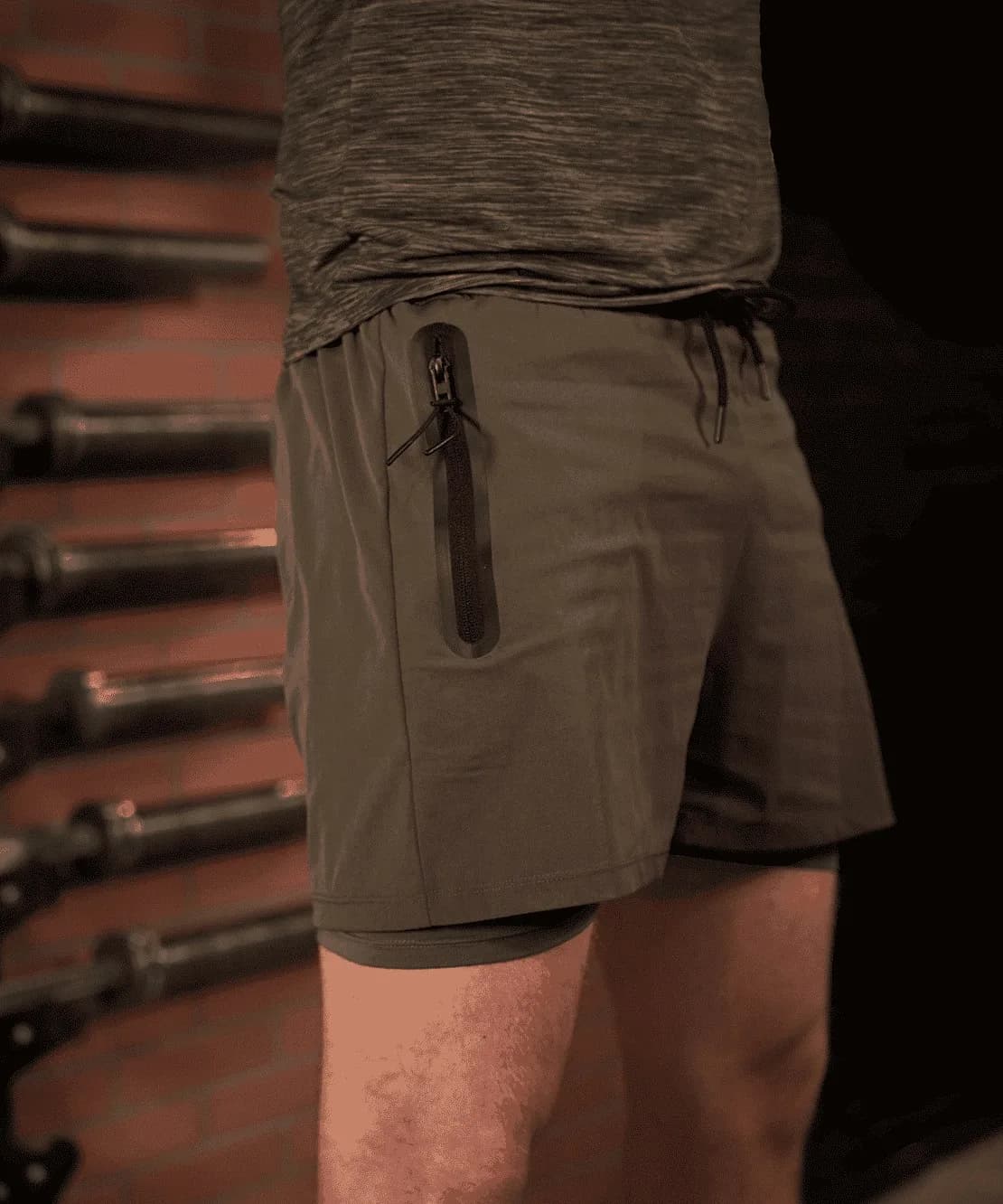 Short de Sport Sprint 2-en-1 GK UNDERCOVER Kaki — vue 2